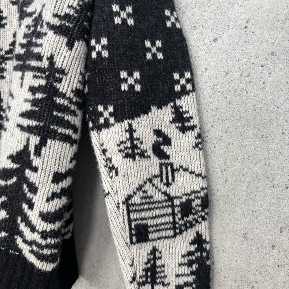 J.Crew Snow Cabin Forest Wool Sweater, Size XL - Picture 6 of 11